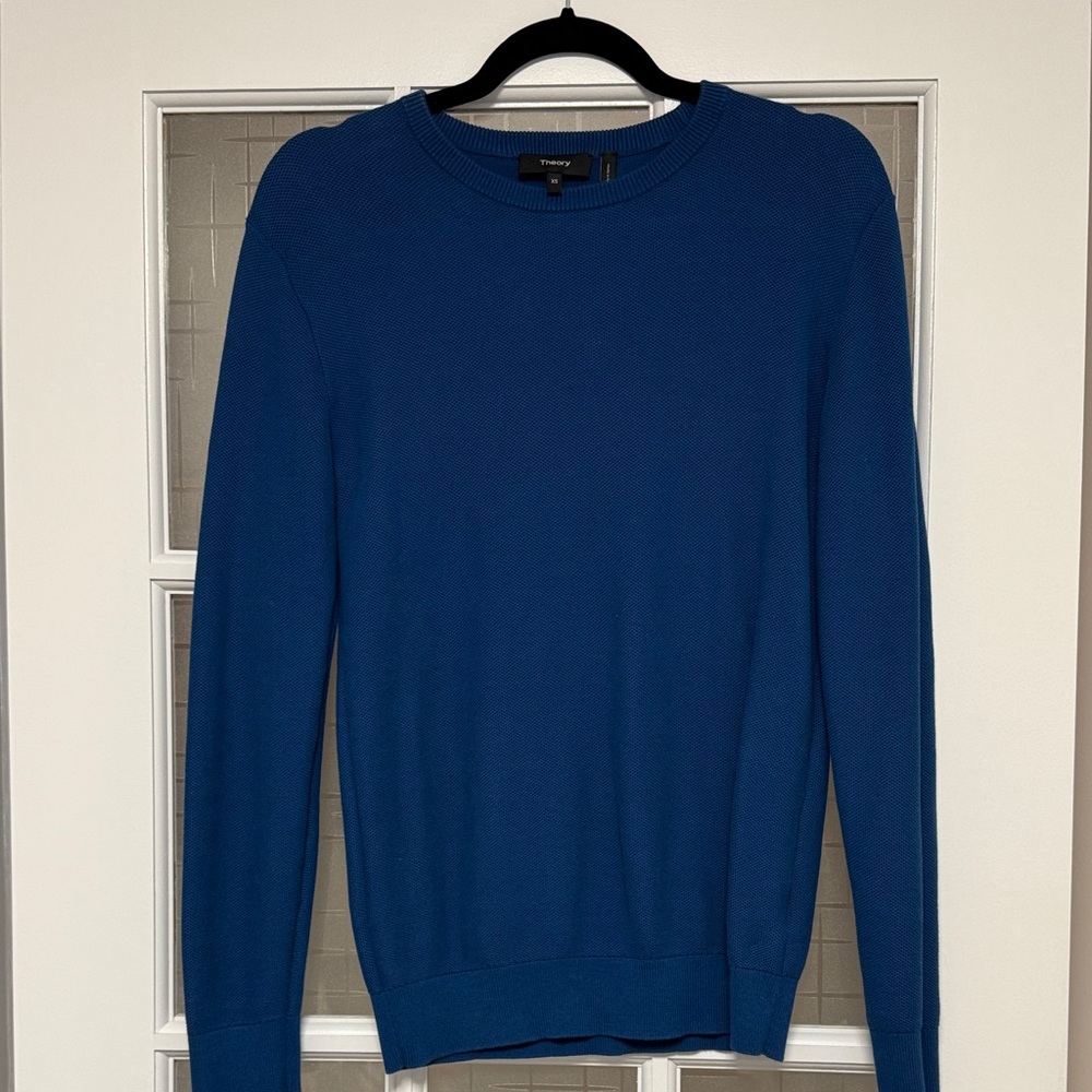 Theory Men's Rich Blue Crewneck Sweater